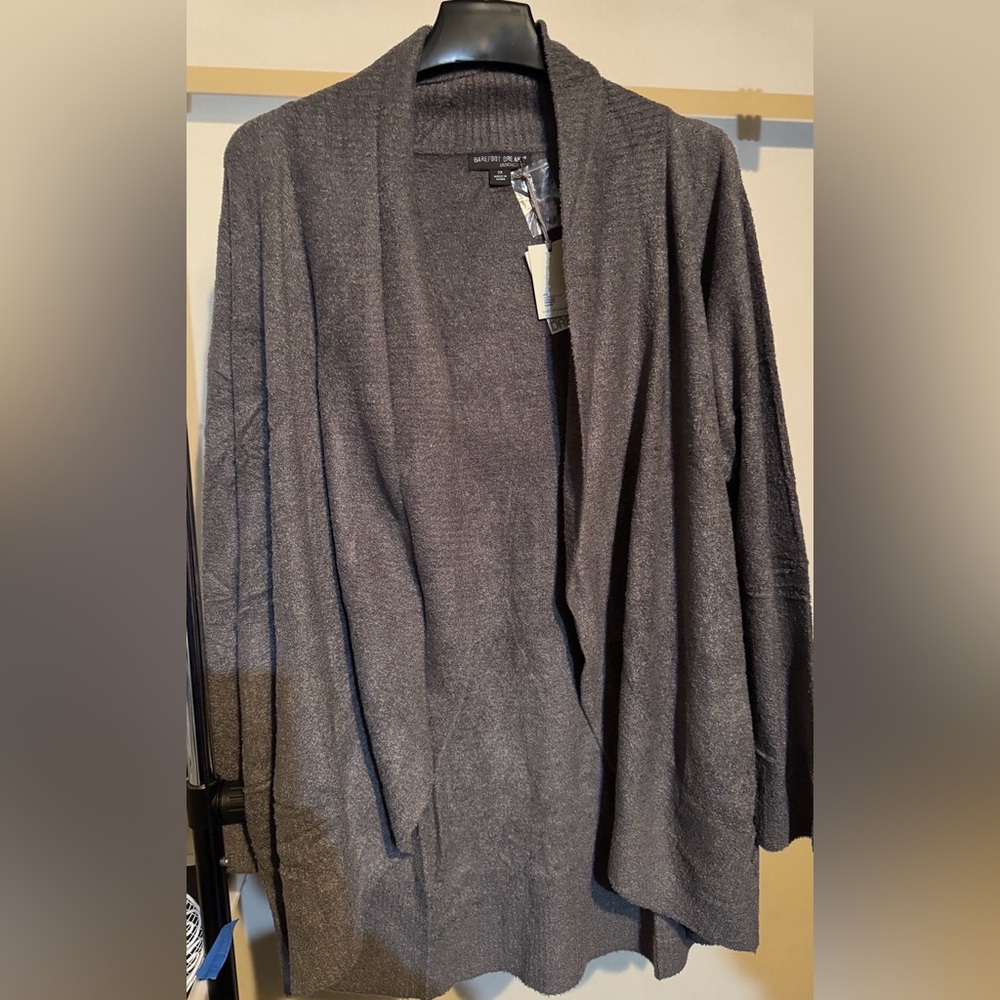 Barefoot Dreams Graphite Open Front Cardigan
